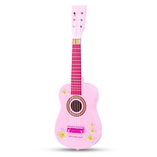 Toy guitar - pink with flowers